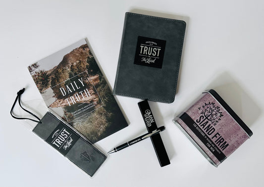 Trust in the Lord Box for Men - Devotional Cards, Daily Truth Book, Journal, Bookmark & Gift Pen