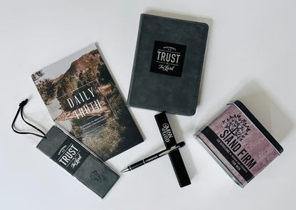 Trust in the Lord Box for Men - Devotional Cards, Daily Truth Book, Journal, Bookmark & Gift Pen