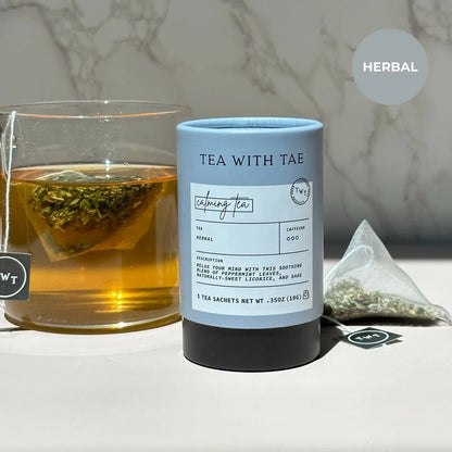 Calming tea herbal rest mini tea tube gift (5 tea bags) a soothing blend of peppermint leaves, licorice and sage
