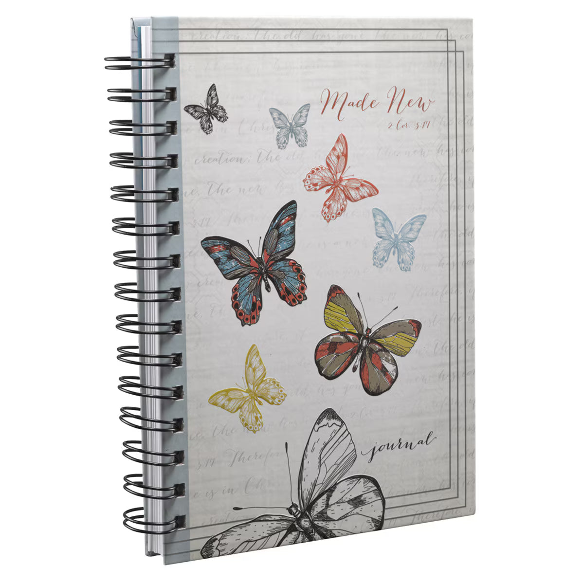 Front cover of Made New Butterfly Large Hardcover Wirebound Journal 2 Corinthians 5:17 included in Fear Not Teen Girl Blessing Box